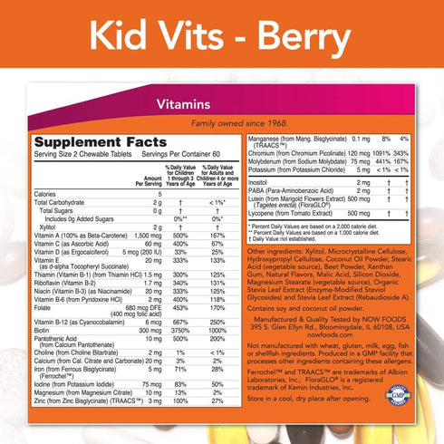 Now Foods Kid Vits, Berry Blast 120 Chewable