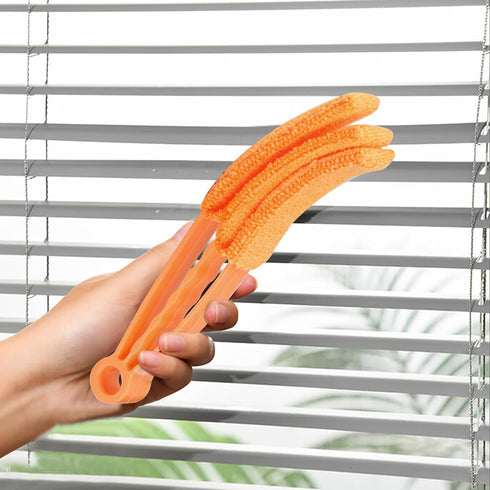 2pcs Window Venetian Blind Cleaner Duster Tool, 7 Finger Blind Duster Brush & Shutter Cleaner Brushes with Washable