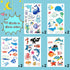 Partywind 130 Styles Luminous Shark Temporary Tattoos for Kids, Glow Shark Birthday Decorations Party Favors (10 Sheets)