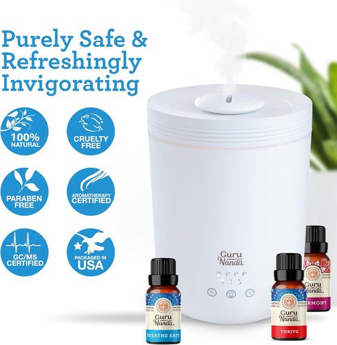 Set Set 6 Set 6 GuruNanda Essential Oils for Diffusers - of Single Essential Oils and of Essential Oil Blends