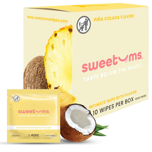 Sweetums Feminine Wipes For Women, Individually Wrapped - pH Balanced Flavored Intimate