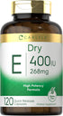Carlyle Dry Vitamin E 400 IU (268mg), 120 Capsules, High Potency, Non-GMO, Gluten Free