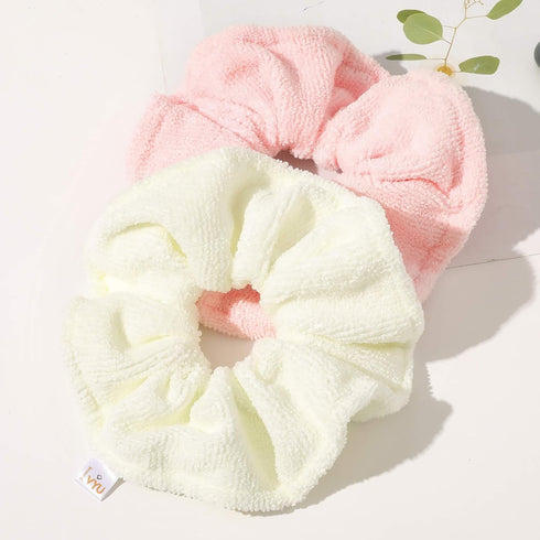 Ivyu Large Microfiber Hair Drying Scrunchies Towel for Curl Hair - Anti Frizz Absorbent Fast Terry Cloth Scrunchy
