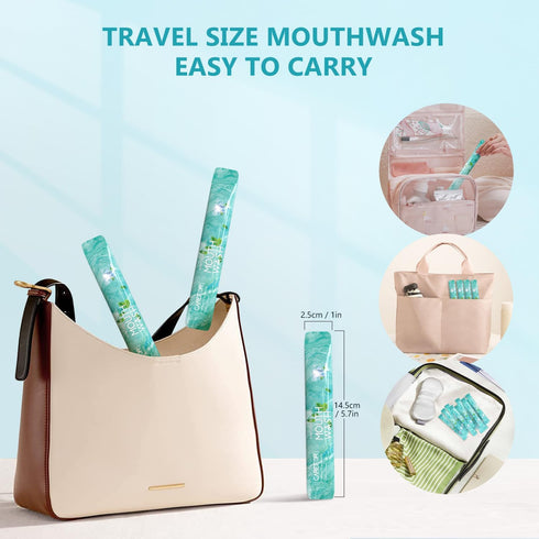 Travel Size Mouthwash - Portable Packets, Alcohol & Fluoride Free Fresh Mint Mouthwash Strips, 30 Packs
