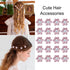 YISSION 20Pcs Mini Rhinestone Flower Hair Clips, Cute Pink Hair Pins for Girls and Women