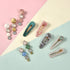 Mehayi 20 PCS Handmade Hair Clips, Pearls and Acrylic Resin Barrettes, Glitter Crystal Geometric Hairpin, Elegant Gold
