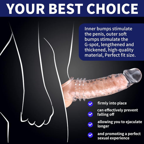 XCASLY q6654491 Transparent Threaded mace Condom Male Condom Adult Lock fine Ring Crystal Sleeve