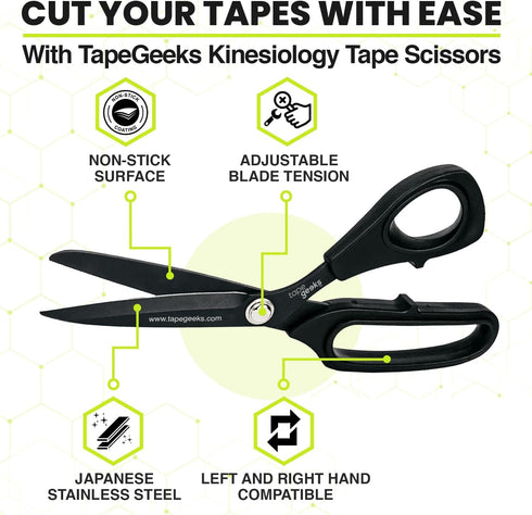 TapeGeeks Kinesiology Tape - Hypoallergenic Athletic Tape, Medical, Weightlifting, Gym, Muscle, Knee, Ankle, Arm