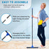 Floor Squeegee with Long Handle 59'', Heavy Duty 18" Rubber Broom for Concrete, Bathroom Tile, Garage Cleaning