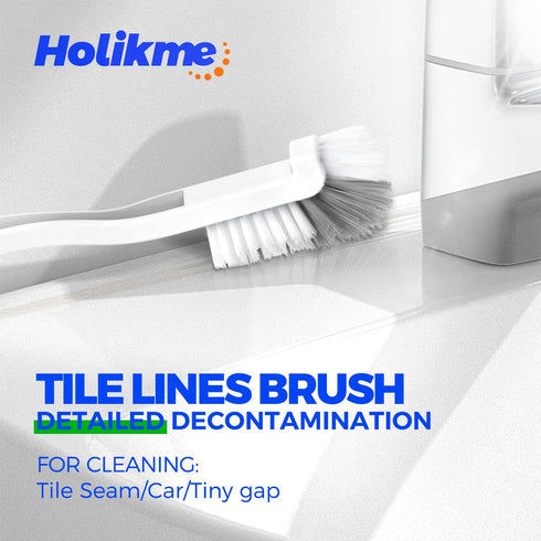 Holikme 7 Pack Deep Cleaning Brush Set - Scrub Brush, Grout Brush, Pool Brush for Various Surfaces (Blue)