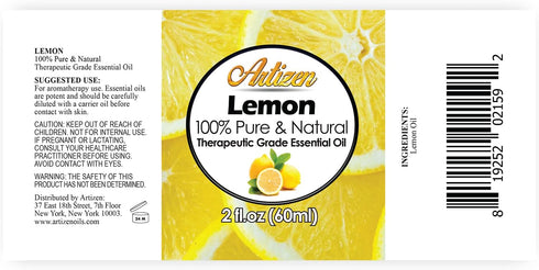 Artizen 2oz Oils - Lemon Essential Oil - 2 Fluid Ounces