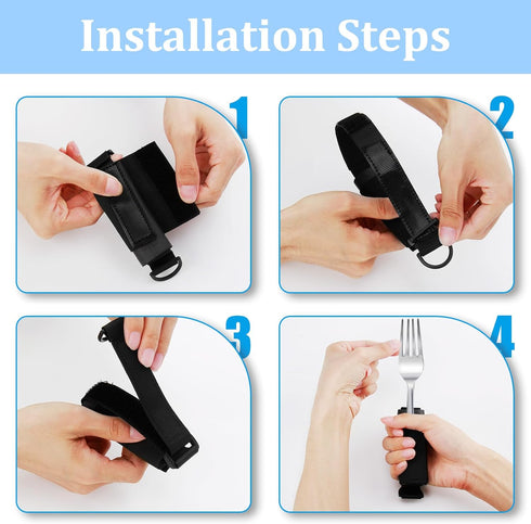 SHFGYG Universal Cuff,Universal Hand Strap for Holding Utensils,Adjustable Spoon Fork Holder Strap, Useful Adaptive