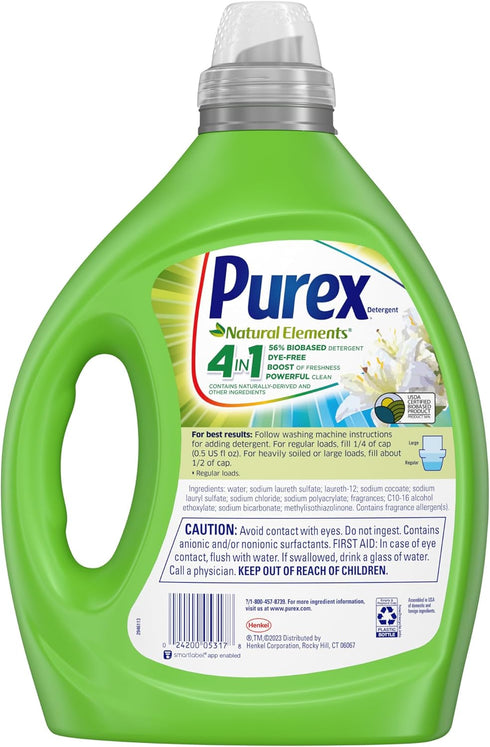 Purex Liquid Laundry Detergent, Ultra Concentrated, Linen & Lilies, 82.5 Ounce (165 Loads)