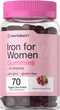 Horbaeach Iron Gummies for Women | Supplement with B Vitamins, Grape Flavor, Vegan, Non-GMO & Gluten Free (70 Count)