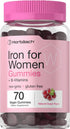 Horbaeach Iron Gummies for Women | Supplement with B Vitamins, Grape Flavor, Vegan, Non-GMO & Gluten Free (70 Count)