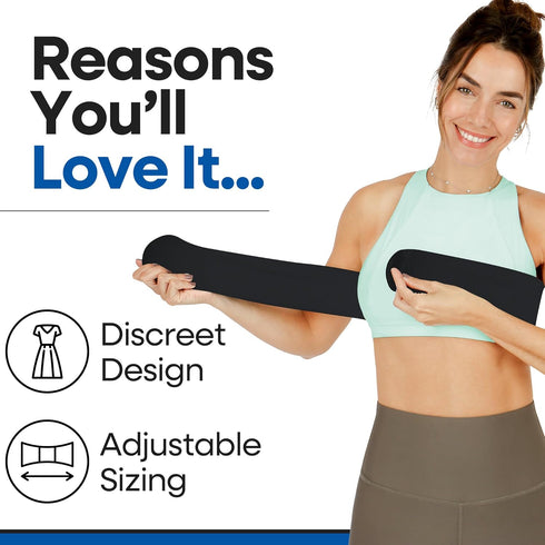 Post Op Breast Augmentation Bra Band, Compression Wrap for Women, No Bounce Stabilizer Strap for Surgery