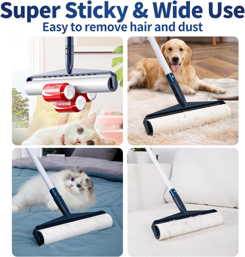 13.8in Large Size Lint Rollers for Pet Hair - Extra Sticky 51.2in Long Handle Giant Hair Picker Upper