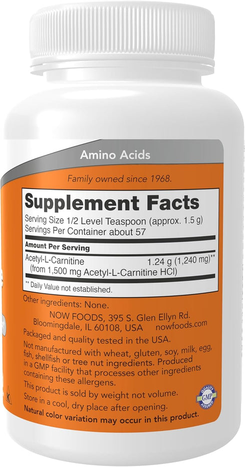 NOW Foods Supplements ALC 3-Ounce Powder, Acetyl-L-Carnitine for Brain and Nerve Cell Function*