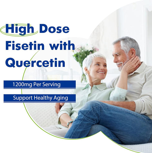 Liposomal Fisetin with Quercetin Supplements 1200 mg per Serving - High Absorption Antioxidants for Women & Men - 60