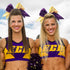 Oaoleer 12 Count 7" Hair Ties for Girls - Large Sparkly Sequin Glitter Cheer Bows, Purple & Gold