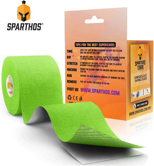 Sparthos Kinesiology Tape - Uncut 2 inch x 16.4 feet Roll, Incredible Support for Athletic Sports & Recovery