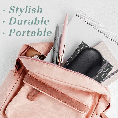 MoKo Double Eyeglass Case - Contact Lens Case with Mirror & Tweezers, 2 in 1 Portable Contact Lens Box Holder for Men &