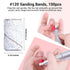 MelodySusie 300 Pcs Professional Sanding Bands with Mandrel, 80 Coarse, 120 Medium, 180 Fine Grit Nail Drill Bits