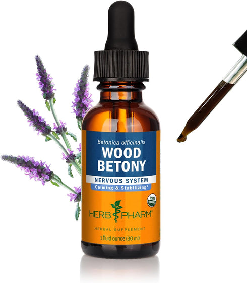 Herb Pharm Certified Organic Wood Betony Liquid Extract, 1 Ounce (DWOOD01)