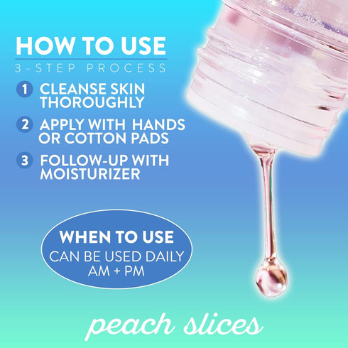 Peach Slices Snail Rescue Blemish Busting Toner, 95% Snail Mucin, Hydrates & Balances, Korean Skin Care, 4.05 oz