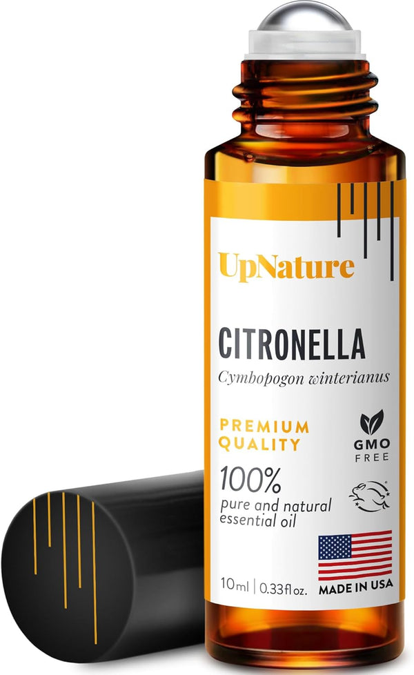 UpNature Citronella Oil Roll On - 100% Natural Essential Oil for Skin - Camping Essentials