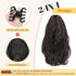 KooKaStyle Ponytail Extension, 10" Short Claw Clip in Curly Wavy Synthetic Ponytail Hair Pieces, Dark Brown
