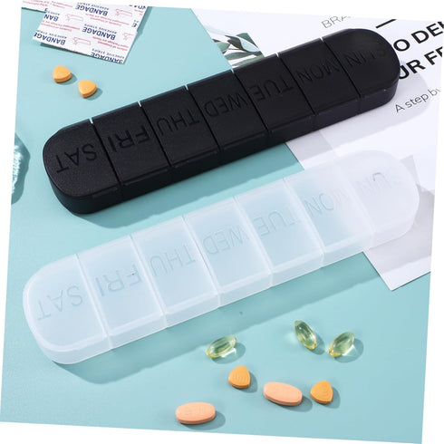 Ipetboom Portable Weekly Pill Organizer - Daily Holder with Separate Compartments