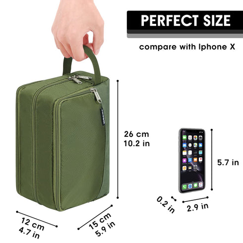 Toiletry Bag for Men, Hanging Dopp Kit Water Resistant Shaving Bag, Small Toiletry Bag for Traveling (Pure Green)
