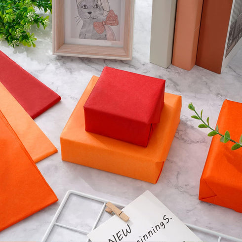Whaline 120 Sheet Assorted Tissue Paper - Red Orange Series Gift Wrapping Paper for DIY Birthday Autumn Wedding Holiday
