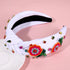 Summer Headband for Women, Beaded Flower Palm Leaf Watermelon Fruit Headband, Rhinestone Jeweled Boho Accessories