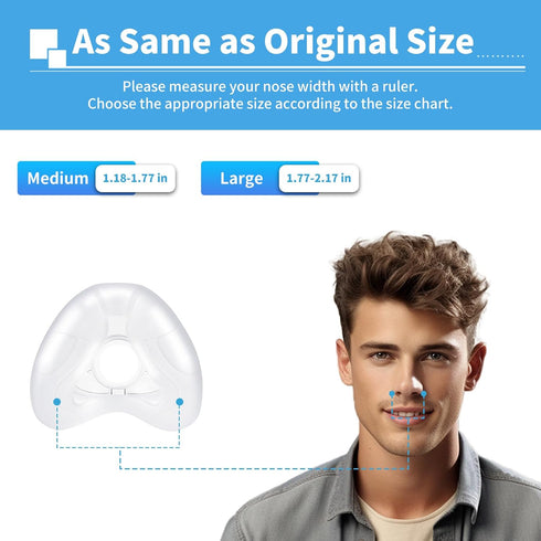 N20, 2 Packs, Replacement Cushion for ResMed AirFit Nasal Mask Cushion Replacement, Reliable Seal Perfect Fit, Large