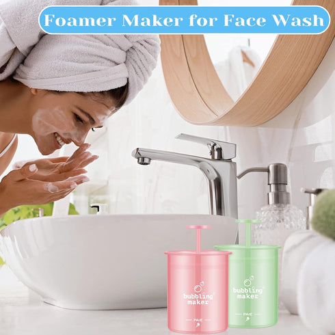 4 Pieces Face Foam Maker - Travel Cleanser Whip Maker for Quick Facial Cleansing - Lightweight Facial Foam Cup