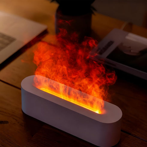 HMFREE 150ml 7 Essential Oil Diffuser, Fireplace Fire Flame Aromatherapy Diffuser, Ultrasonic Cool Mist Humidifier