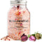 Pink Himalayan Bath Salt with Rose Petals, 100% Natural Aromatherapy, Ylang Ylang Grapefruit Essential Oil Bath Salts