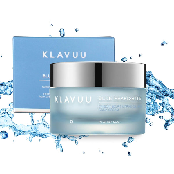 BLUE PEARLSATION ONE DAY AQUA CREAM 8 CUPS Cooling Effect & Lightweight Texture, Hypoallergenic Wrinkle Care, 1.69
