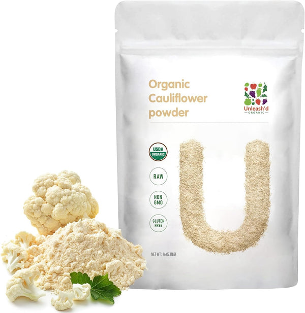 UNLEASH'D ORGANIC Unleashd Organic Cauliflower Powder 16 oz 100% Pure Natural Superfood, Rich in