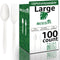 100% Compostable Heavy Duty Forks and Spoons, Biodegradable Disposable Cutlery for Parties, BBQ, Weddings