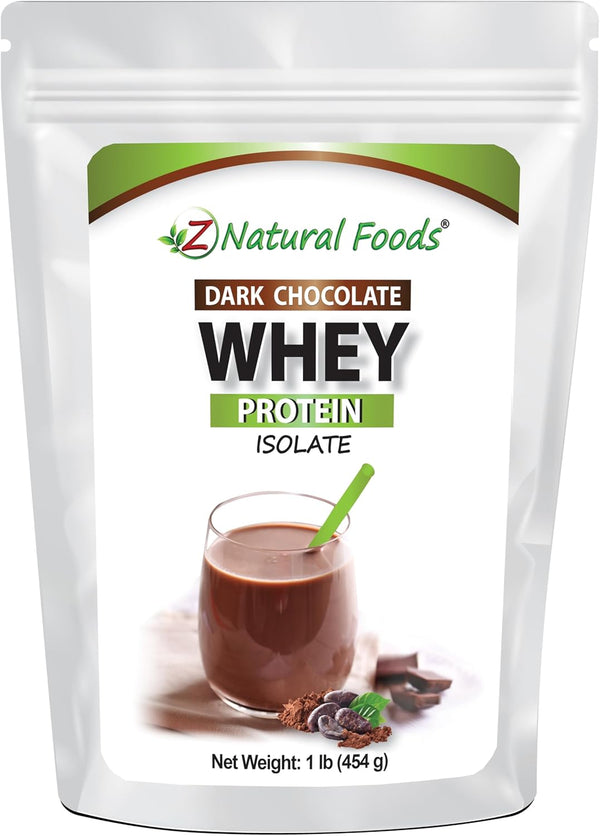 Whey Protein Isolate - Dark Chocolate Flavor, Zero Sugar, All Natural Protein Powder, 1 lb