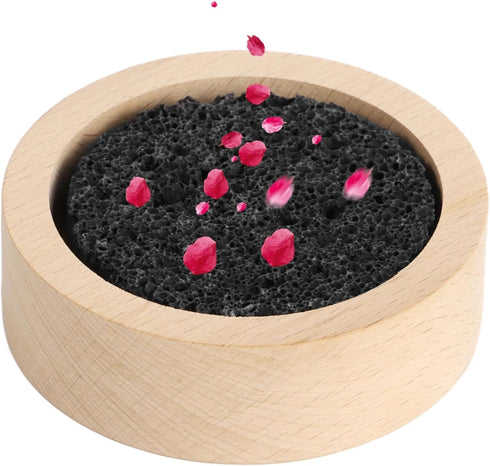 Wood & Lava Rock Essential Oil Diffuser, Black Lava Rock Stone Diffuser,