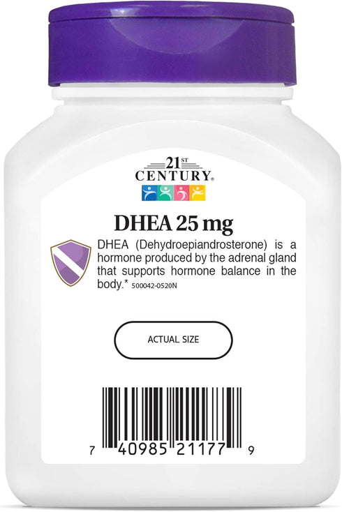 21st Century DHEA 25 mg Capsules, 90 Count