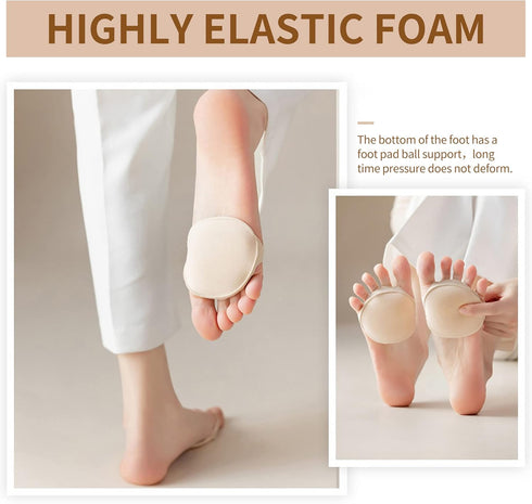 2 Pairs Metatarsal Pads - Honeycomb Fabric Forefoot Cushions for Women, High Heels Invisible Soft Toe Pads for Pain