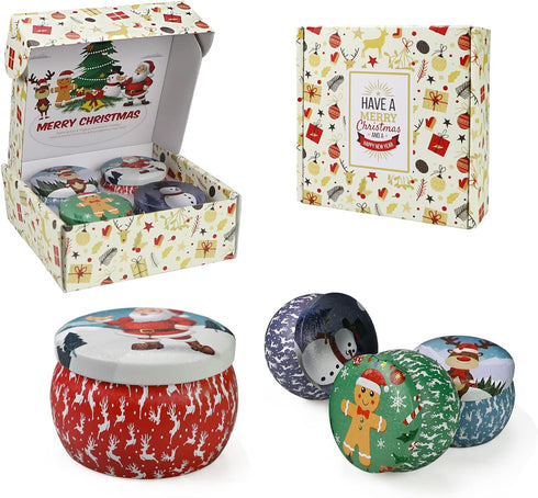 Christmas Candles, 4 Pack Scented Candles, Aromatherapy Candle Set for Meditation, Relaxation, Ideal Gifts for Women