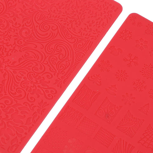 Nail Stamping Template, 4pcs Nail Stamp Plates Set, 3D Relief Nail Printing Template for Salon DIY Manicure