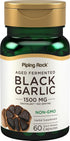 Piping Rock Black Garlic Supplement 1500mg | 60 Capsules | Aged and Fermented | Non-GMO, Gluten Free