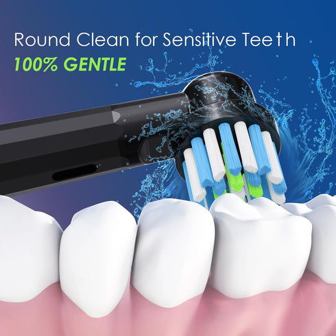 BKIX Replacement Toothbrush Heads Compatible with Oral B, Cross Sensitive Electric Brush Head Refills for Pro 1000